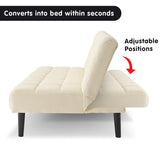 NNEDPE Sarantino Faux Suede Fabric Sofa Bed Furniture Lounge Seat Beige