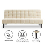 NNEDPE Sarantino Faux Suede Fabric Sofa Bed Furniture Lounge Seat Beige