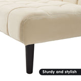 NNEDPE Sarantino Faux Suede Fabric Sofa Bed Furniture Lounge Seat Beige
