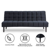 NNEDPE Sarantino Faux Suede Fabric Sofa Bed Furniture Lounge Seat Black