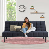 NNEDPE Sarantino Faux Suede Fabric Sofa Bed Furniture Lounge Seat Black