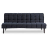 NNEDPE Sarantino Faux Suede Fabric Sofa Bed Furniture Lounge Seat Black