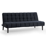 NNEDPE Sarantino Faux Suede Fabric Sofa Bed Furniture Lounge Seat Black