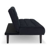 NNEDPE Sarantino Faux Suede Fabric Sofa Bed Furniture Lounge Seat Black