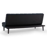 NNEDPE Sarantino Faux Suede Fabric Sofa Bed Furniture Lounge Seat Black