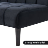 NNEDPE Sarantino Faux Suede Fabric Sofa Bed Furniture Lounge Seat Black