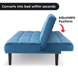 NNEDPE Sarantino Faux Suede Fabric Sofa Bed Furniture Lounge Seat Blue
