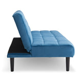 NNEDPE Sarantino Faux Suede Fabric Sofa Bed Furniture Lounge Seat Blue