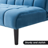 NNEDPE Sarantino Faux Suede Fabric Sofa Bed Furniture Lounge Seat Blue