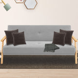 NNEDPE Sarantino 3 Seater Linen Fabric Wood Sofa Bed Lounge Couch Light Grey