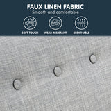 NNEDPE Linen Corner Wooden Sofa Lounge L-shaped with Left Chaise Light Grey