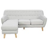 NNEDPE Sarantino Linen Corner Sofa Lounge L-shaped w/ Chaise Light Grey
