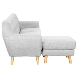NNEDPE Sarantino Linen Corner Sofa Lounge L-shaped w/ Chaise Light Grey