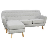 NNEDPE Sarantino Linen Corner Sofa Lounge L-shaped w/ Chaise Light Grey