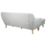 NNEDPE Sarantino Linen Corner Sofa Lounge L-shaped w/ Chaise Light Grey