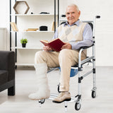 NNECW Multifunctional Rolling Commode Chair with Folding Pedals for the Elderly