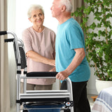 NNECW Multifunctional Rolling Commode Chair with Folding Pedals for the Elderly