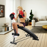NNECW Adjustable Sit Up Bench with Speed Ball and Stainless Support Frame for Exercise