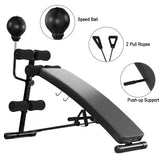 NNECW Adjustable Sit Up Bench with Speed Ball and Stainless Support Frame for Exercise