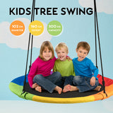 NNECW Adjustable Flying Saucer Tree Swing with Multiple Functions for Kids