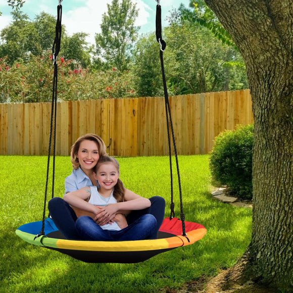 NNECW Adjustable Flying Saucer Tree Swing with Multiple Functions for Kids