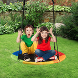 NNECW Adjustable Flying Saucer Tree Swing with Multiple Functions for Kids