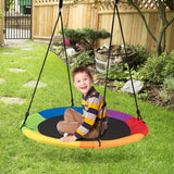NNECW Adjustable Flying Saucer Tree Swing with Multiple Functions for Kids