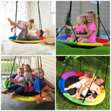 NNECW Adjustable Flying Saucer Tree Swing with Multiple Functions for Kids