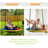 NNECW Adjustable Flying Saucer Tree Swing with Multiple Functions for Kids