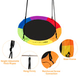 NNECW Adjustable Flying Saucer Tree Swing with Multiple Functions for Kids
