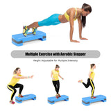 NNECW Adjustable Workout Aerobic Stepper with 4 Risers for Gym