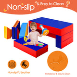 NNECW 4-In-1 Multi-functional Combination Sofa Set with Durable PU Surface for Kids-Multicolour