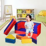 NNECW 4-In-1 Multi-functional Combination Sofa Set with Durable PU Surface for Kids-Multicolour