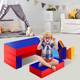 NNECW 4-In-1 Multi-functional Combination Sofa Set with Durable PU Surface for Kids-Multicolour