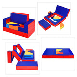 NNECW 4-In-1 Multi-functional Combination Sofa Set with Durable PU Surface for Kids-Multicolour