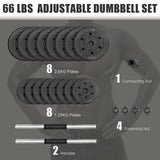 NNECW 30kg Free Weight Dumbbell Set  with Grip for Gym & Home