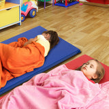 NNECW 5-Pack 5cm Thick Rainbow Rest Nap Mats with Transparent Name Tag Holder