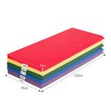 NNECW 5-Pack 5cm Thick Rainbow Rest Nap Mats with Transparent Name Tag Holder