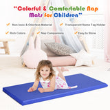 NNECW 5-Pack 5cm Thick Rainbow Rest Nap Mats with Transparent Name Tag Holder