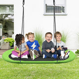 NNECW Flying Oval Tree Swing Set with Adjustable Hanging Ropes for Outdoor Use