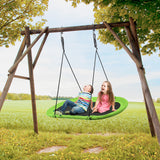 NNECW Flying Oval Tree Swing Set with Adjustable Hanging Ropes for Outdoor Use