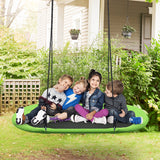 NNECW Flying Oval Tree Swing Set with Adjustable Hanging Ropes for Outdoor Use