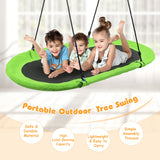 NNECW Flying Oval Tree Swing Set with Adjustable Hanging Ropes for Outdoor Use