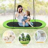NNECW Flying Oval Tree Swing Set with Adjustable Hanging Ropes for Outdoor Use
