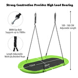 NNECW Flying Oval Tree Swing Set with Adjustable Hanging Ropes for Outdoor Use