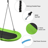 NNECW Flying Oval Tree Swing Set with Adjustable Hanging Ropes for Outdoor Use