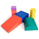 NNECW Red 6-Piece Set Foam Blocks for Kids Crawl and Climb