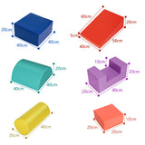 NNECW Red 6-Piece Set Foam Blocks for Kids Crawl and Climb
