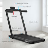 NNECW 2 in 1 Folding Treadmill with Dual LED Display for Home &amp Office-Black
