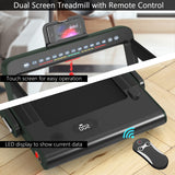 NNECW 2 in 1 Folding Treadmill with Dual LED Display for Home &amp Office-Green